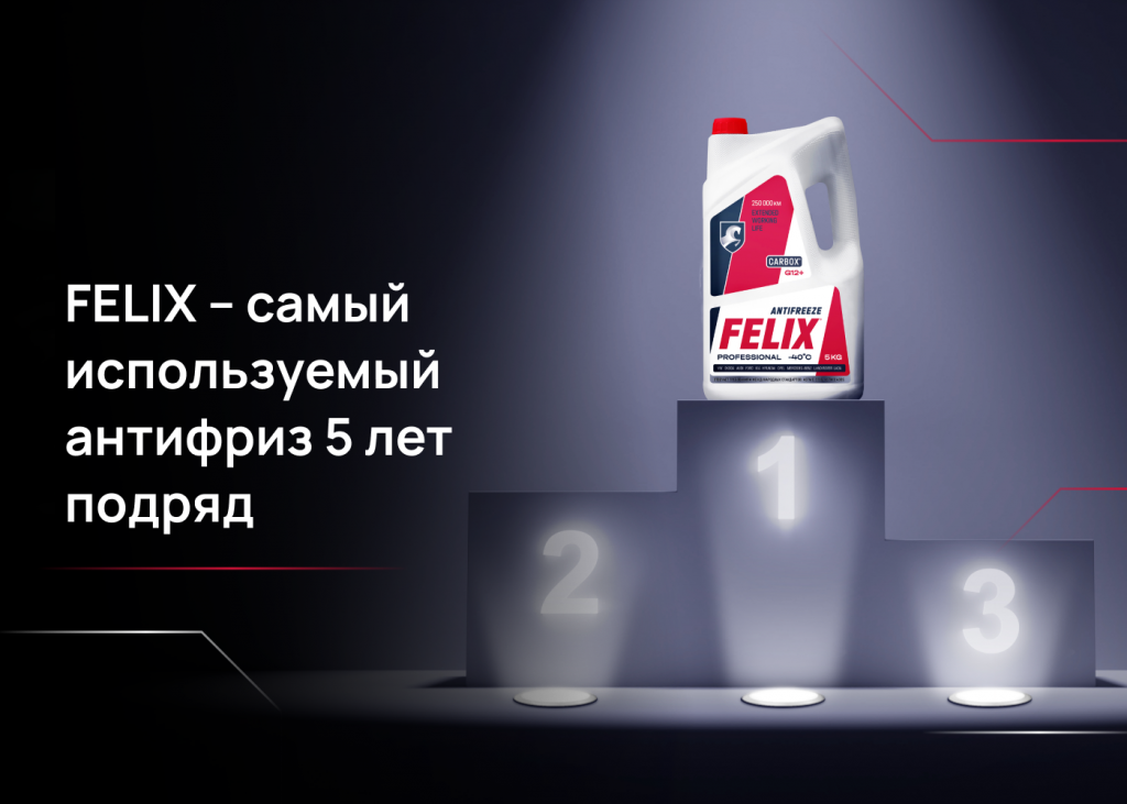 FELIX – самый используемый антифриз в России уже 5 лет подряд!